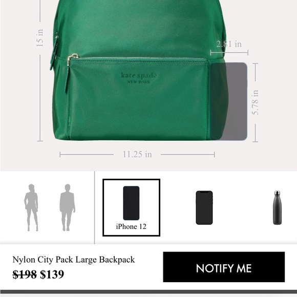 Kate Spade Nylon City Pack Large Backpack - Picture 3 of 4